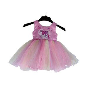 Girls Pink Unicorn Tulle Dress by Poplins Kids Princes Party Pony Wings Heart